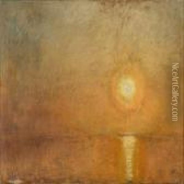 Sunset Oil Painting - Hans Ole Brasen