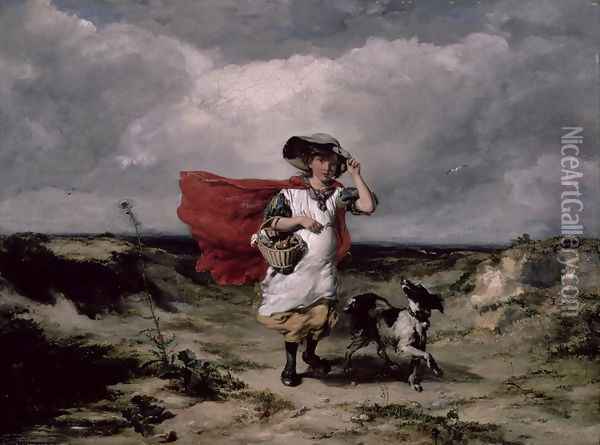 Crossing the Heath, Windy Day, 1836 Oil Painting - Paul Falconer Poole