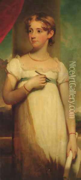 Portrait of Mary Harman, nee Mary Popham Oil Painting - Sir Martin Archer Shee