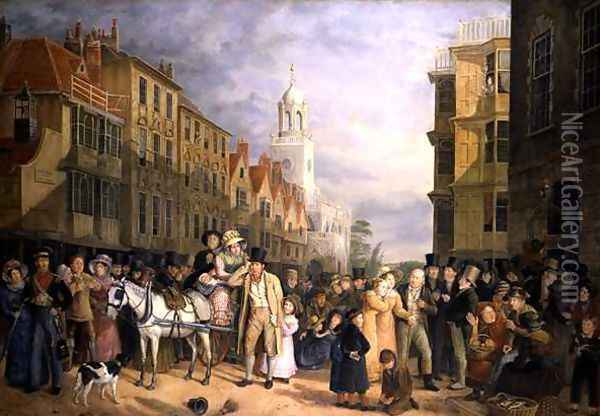 The Stoppage of the Bank, c.1827 Oil Painting - Rolinda Sharples