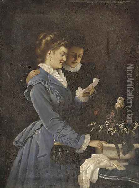 The love letter 2 Oil Painting - Continental School