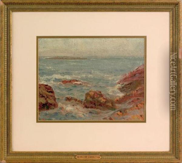 Rocky Coast Of Maine Oil Painting - William Sterna Barratt