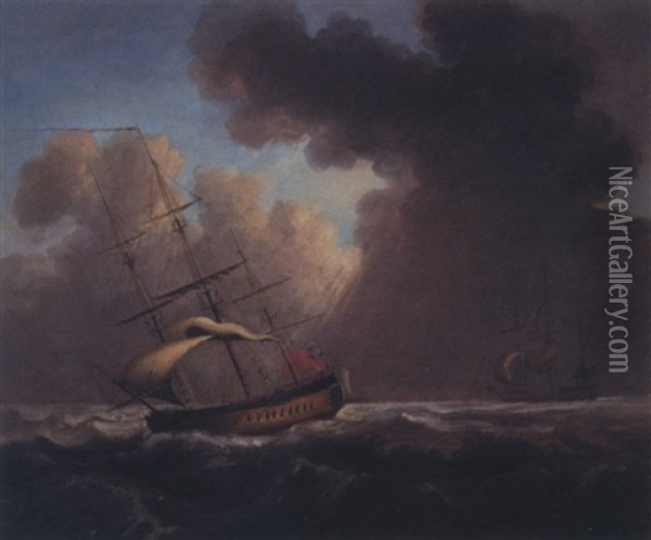 Fighting The Storm Oil Painting - Robert Wilkins