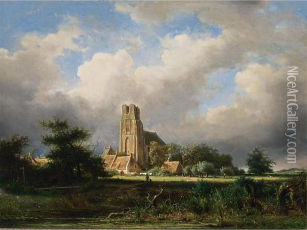 A View Of Ransdorp Oil Painting - Jan Frederik Van Deventer