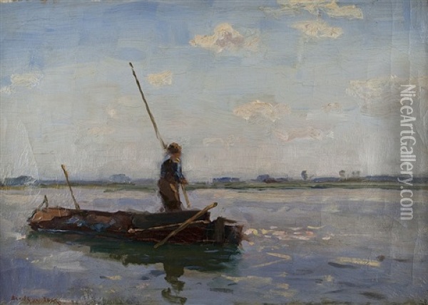 Fischer In Der Mittagssonne Oil Painting - Bernardus Antonie Van Beek