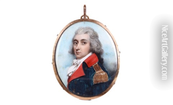 Portrait Miniature Of Captain George Lewis Hamilton R.a. Oil Painting - Andrew Plimer
