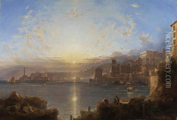 Genoa Oil Painting - Franz Richard Unterberger