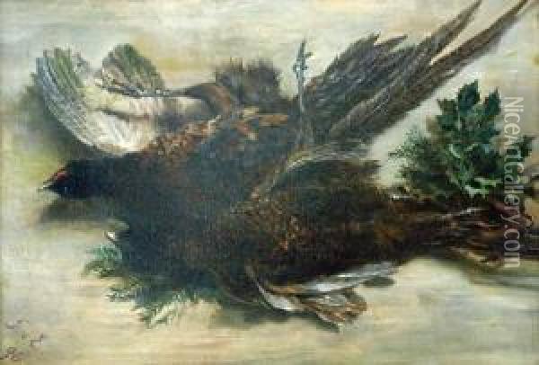 Martwa Natura Z Ptactwem Oil Painting - Piet Van Engelen
