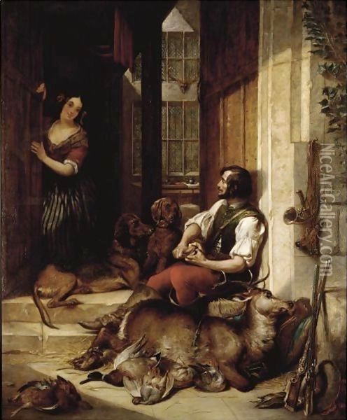 The Hunter's Return Oil Painting - Thomas Jones Barker