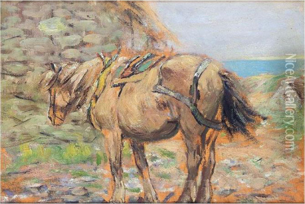 Barra Pony, Hebrides Oil Painting - George Smith