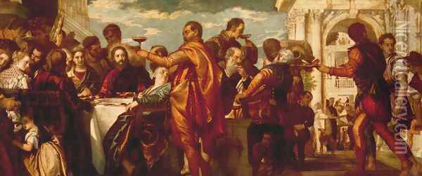 The Marriage at Cana c. 1560 Oil Painting - Paolo Veronese (Caliari)