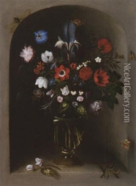 Nature Morte Aux Fleurs Oil Painting - Johannes Baers