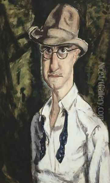 Self Portrait With Hat Oil Painting - Alfred Henry Maurer