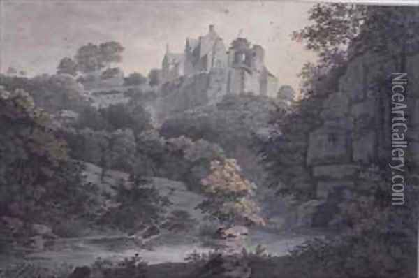 Hawthornden Castle near Edinburgh Oil Painting - James Bourne