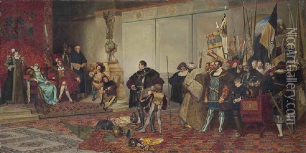 The Return Of The Conquistador Oil Painting - James Dromgole Linton