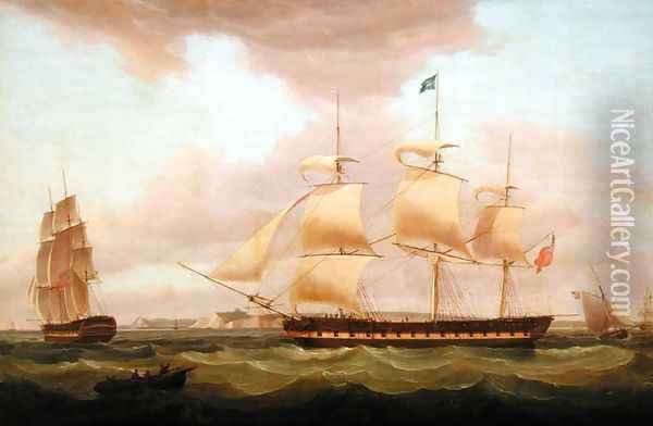 The Honourable East India Companys Duchess of Atholl, 1822 Oil Painting - Thomas Whitcombe