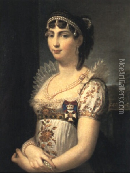 Herzogin Auguste Amalie Von Leuchtenburg, Geb. Prinzessin Von Bayern Oil Painting - Andrea Appiani