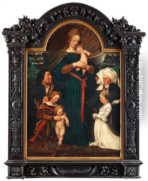 The Darmstadt Madonna Oil Painting - Hans Holbein the Younger