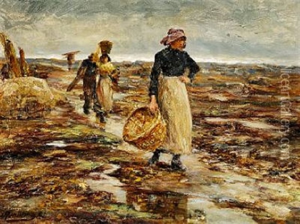 Fisher Folk Oil Painting - Robert Jobling