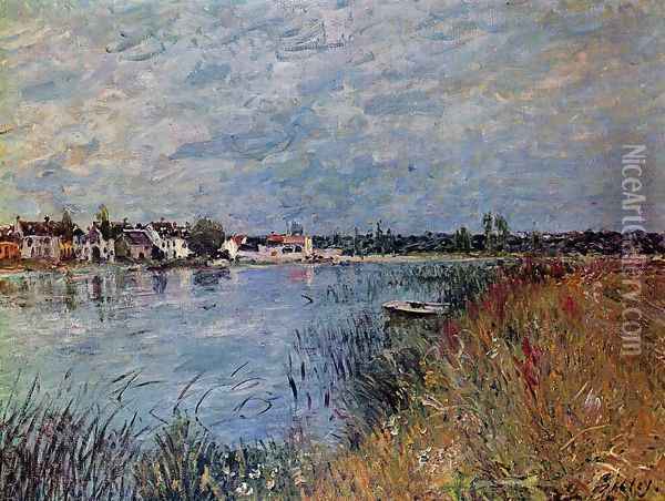 Riverbank at Saint-Mammes Oil Painting - Alfred Sisley