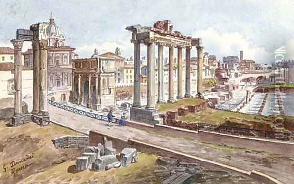 The Roman Forum Oil Painting - Stefano Donadoni
