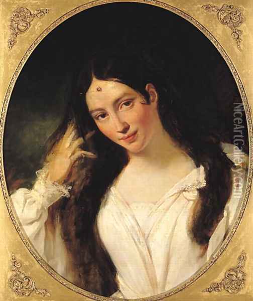 Portrait of 'La Malibran' in the Role of Desdemona Oil Painting - Francois Bouchot