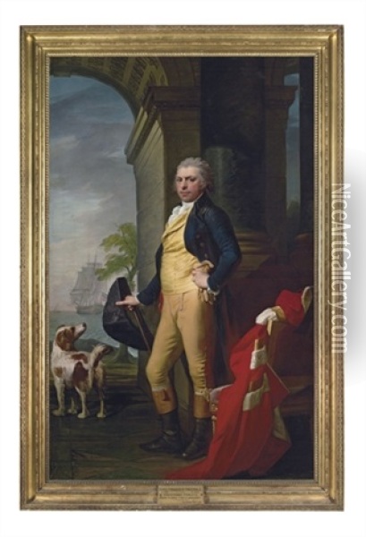 Portrait Of George Hay, 7th Marquess Of Tweeddale In A Blue Coat Oil Painting - Jean Laurent Mosnier