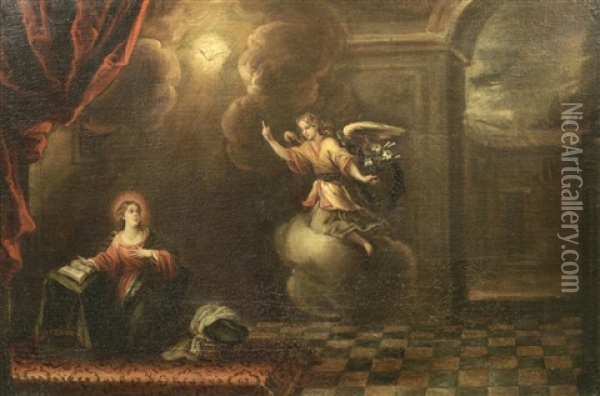 The Annunciation Oil Painting - Francisco Antolinez