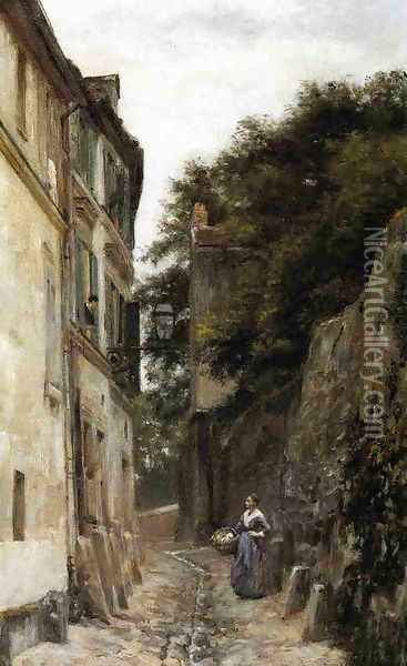 Montmartre, the Rue Saint-Vincent Oil Painting - Stanislas Lepine
