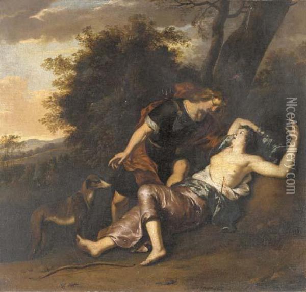 Apollo And Coronis Oil Painting - Gerard de Lairesse