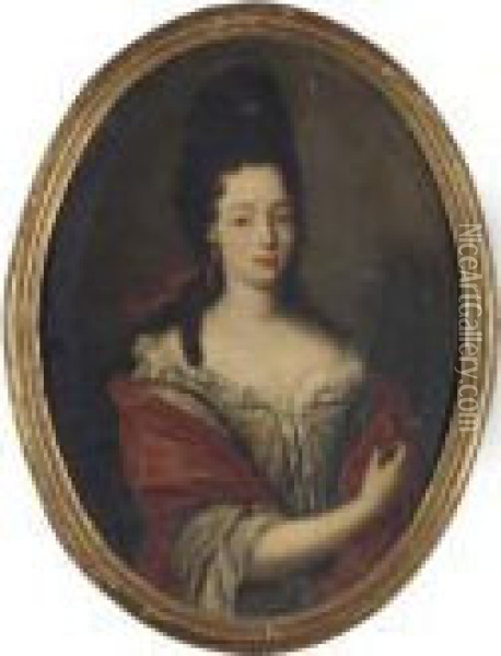 Portrait Of Maria Angela Caterina D'este (1656-1722) Oil Painting - Hyacinthe Rigaud