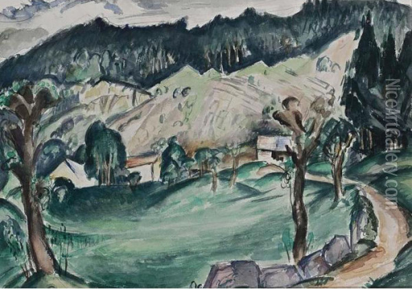 Forest And Hill Landscape Oil Painting - Emile-Othon Friesz
