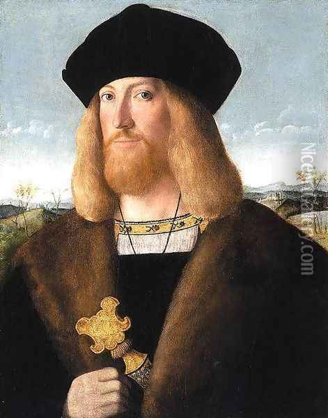 Portrait of a Bearded Gentleman 1508-10 Oil Painting - Bartolomeo Veneto