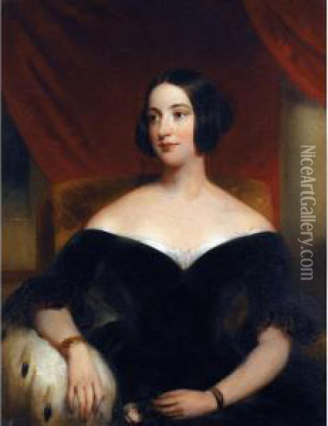 Portrait Of Mary Watts Russell, Lady Knatchbull Oil Painting - John Partridge