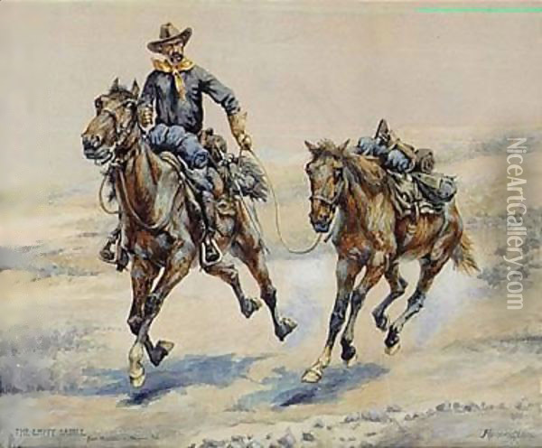 The Empty Saddle Oil Painting - Frederic Remington