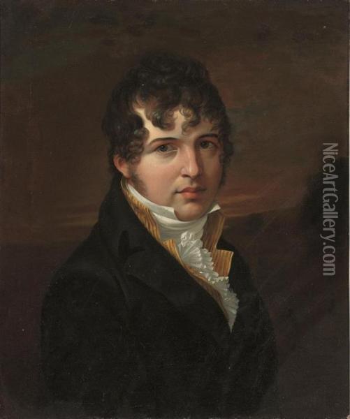 Portrait Of A Gentleman, Alexander Von Humboldt Oil Painting - Jens Juel