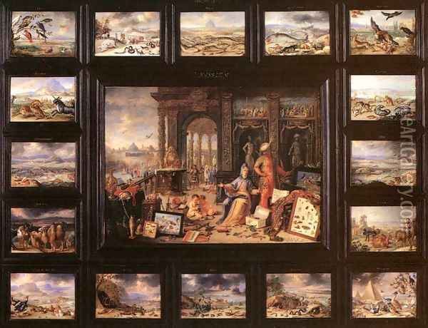 The Continent of Asia Oil Painting - Jan van Kessel