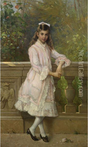 Portrait Of Anna Maria Borghese Oil Painting - Vittorio Matteo Corcos