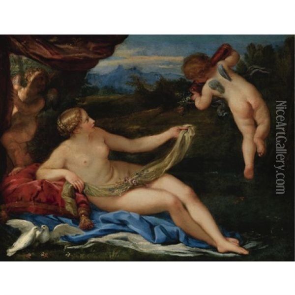 Venus And Cupid Oil Painting - Carlo Maratta