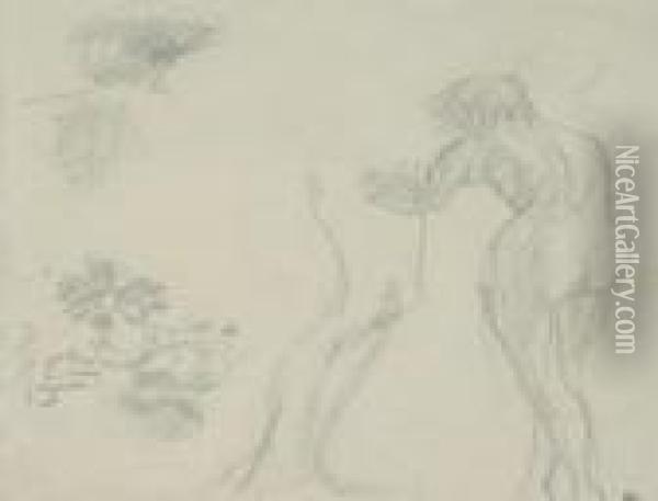 Nu Feminin Et Fleurs Oil Painting - Pierre Bonnard