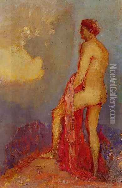 Oedipus In The Garden Of Illusions Oil Painting - Odilon Redon