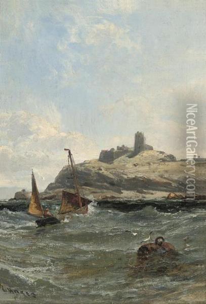 Vale Castle, Guernsey Oil Painting - Edwin Hayes