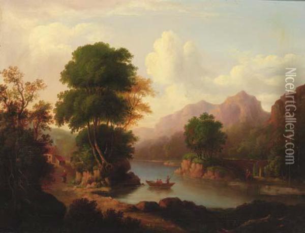 The Ferry Crossing Oil Painting - Alexander Nasmyth