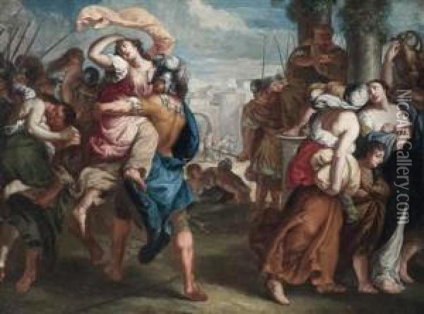 The Rape Of The Sabine Women Oil Painting - Theodor Van Thulden