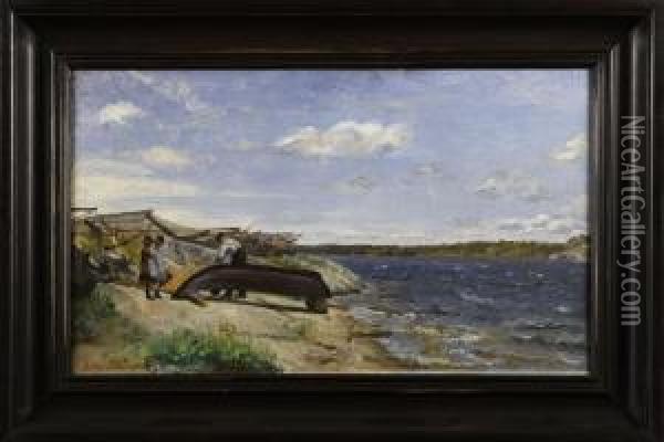 Fiskare Vidstrand Oil Painting - Geskel Saloman