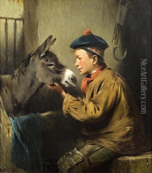 Junge Mit Esel Oil Painting - Henry Benjamin Roberts