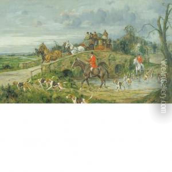 Coaching And Fording Oil Painting - George Wright
