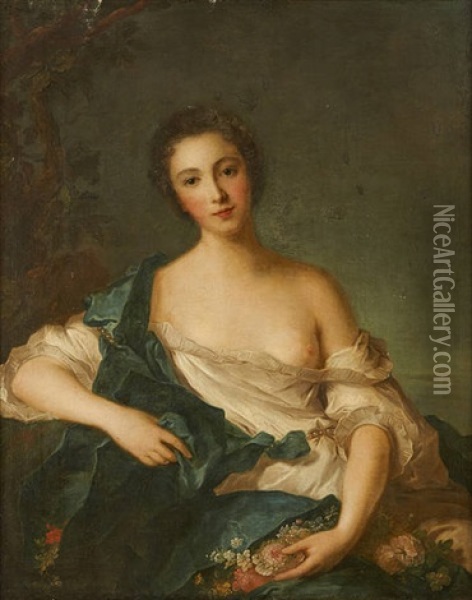 Portrait De Pauline Felicite De Mailly-nesle, Dite Madame De Vintimille Oil Painting - Jean Marc Nattier