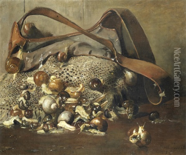 Escargots, Still Life Oil Painting - Joseph Bail