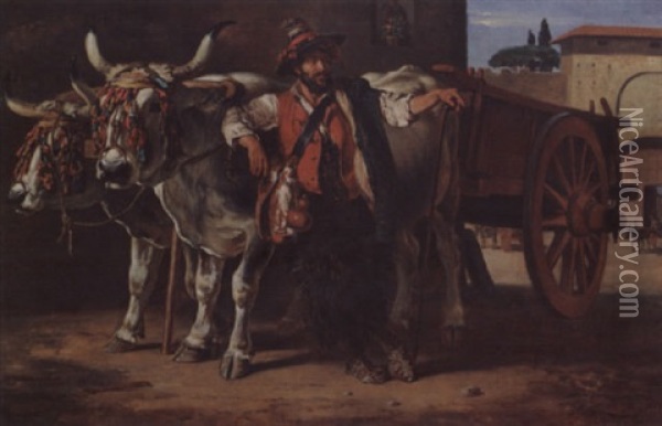 Oksekjorer, Firenze Oil Painting - Siegwald Johannes Dahl